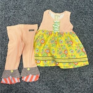 Matilda Jane Fanciful Floral Tunic and coordinating leggings size 4
